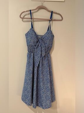 From Italy — Blue Floral Tie-Front Sundress